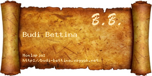 Budi Bettina névjegykártya